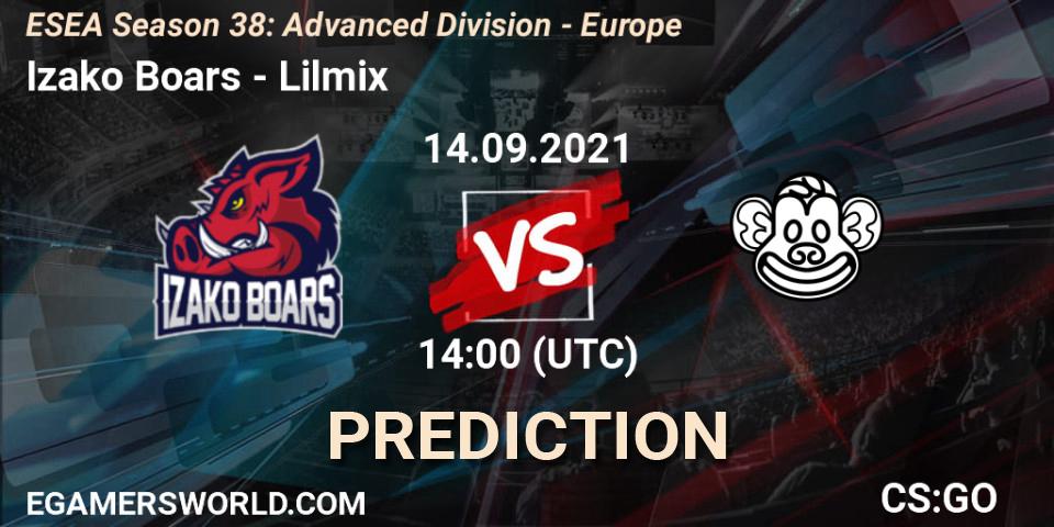 Prognoza Izako Boars - Lilmix. 14.09.2021 at 14:00, Counter-Strike (CS2), ESEA Season 38: Advanced Division - Europe