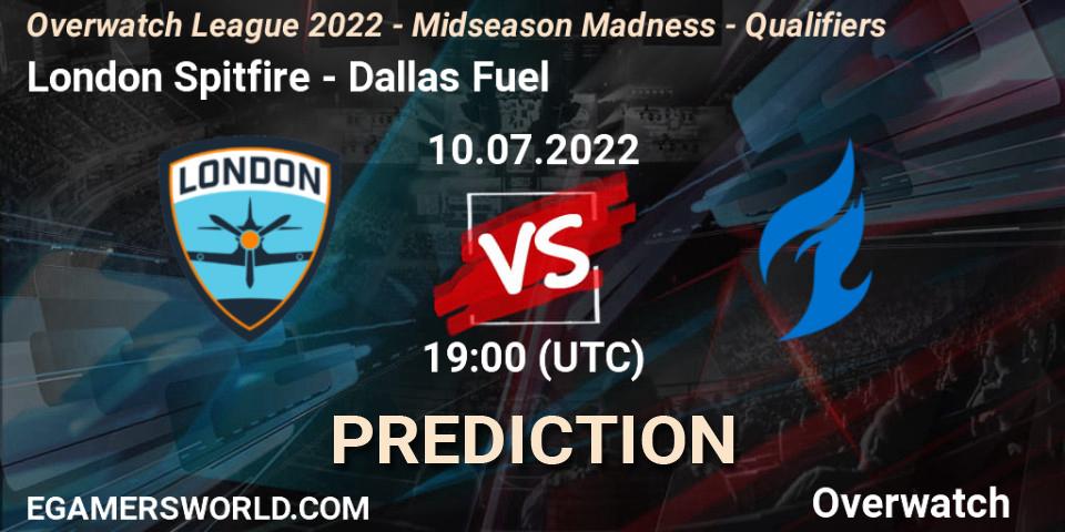 Prognoza London Spitfire - Dallas Fuel. 10.07.22, Overwatch, Overwatch League 2022 - Midseason Madness - Qualifiers