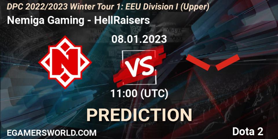Prognoza Nemiga Gaming - HellRaisers. 08.01.23, Dota 2, DPC 2022/2023 Winter Tour 1: EEU Division I (Upper)