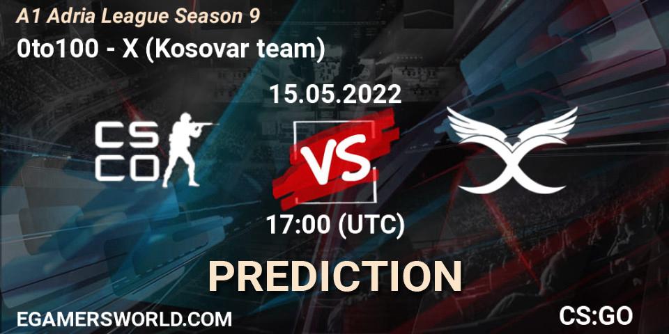 Prognoza 0to100 - X (Kosovar team). 15.05.2022 at 17:00, Counter-Strike (CS2), A1 Adria League Season 9