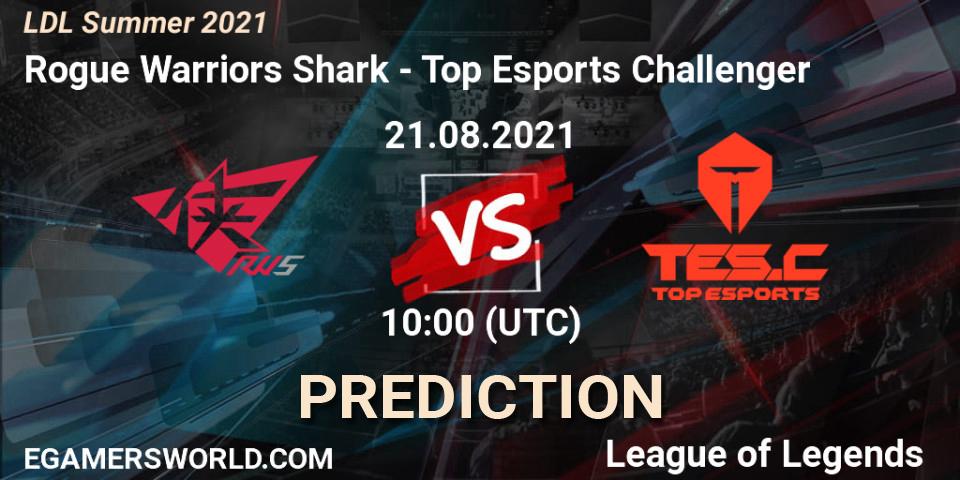 Prognoza Rogue Warriors Shark - Top Esports Challenger. 21.08.21, LoL, LDL Summer 2021
