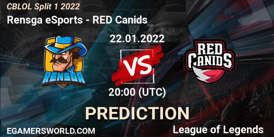 Prognoza Rensga eSports - RED Canids. 22.01.2022 at 20:45, LoL, CBLOL Split 1 2022