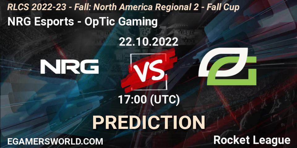 Prognoza NRG Esports - OpTic Gaming. 22.10.22, Rocket League, RLCS 2022-23 - Fall: North America Regional 2 - Fall Cup