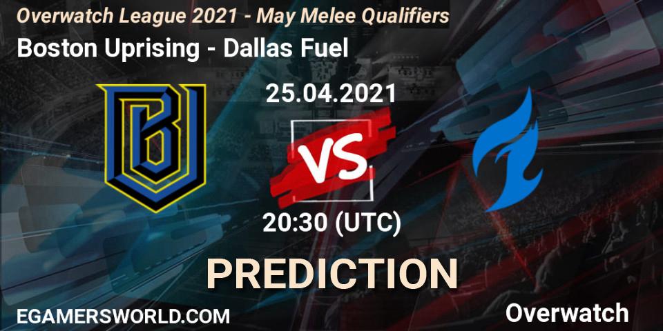 Prognoza Boston Uprising - Dallas Fuel. 25.04.21, Overwatch, Overwatch League 2021 - May Melee Qualifiers