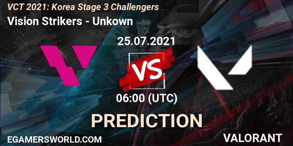 Prognoza Vision Strikers - Unkown. 25.07.2021 at 06:00, VALORANT, VCT 2021: Korea Stage 3 Challengers
