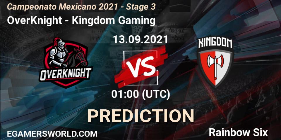 Prognoza OverKnight - Kingdom Gaming. 21.09.2021 at 21:00, Rainbow Six, Campeonato Mexicano 2021 - Stage 3