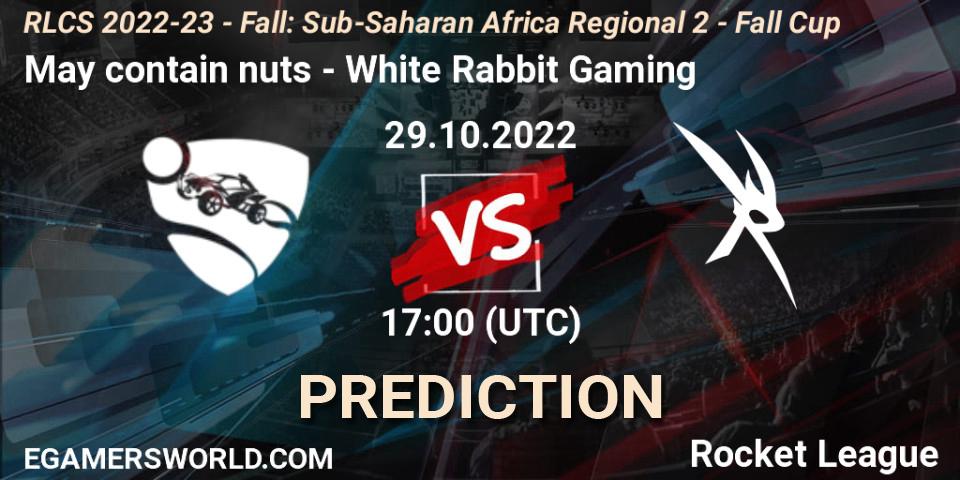 Prognoza May contain nuts - White Rabbit Gaming. 29.10.2022 at 17:00, Rocket League, RLCS 2022-23 - Fall: Sub-Saharan Africa Regional 2 - Fall Cup