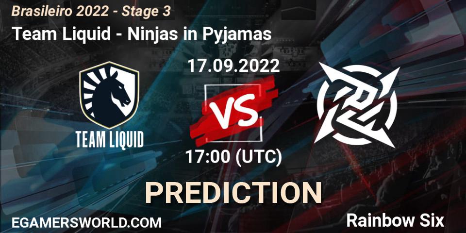 Prognoza Team Liquid - Ninjas in Pyjamas. 17.09.2022 at 17:00, Rainbow Six, Brasileirão 2022 - Stage 3