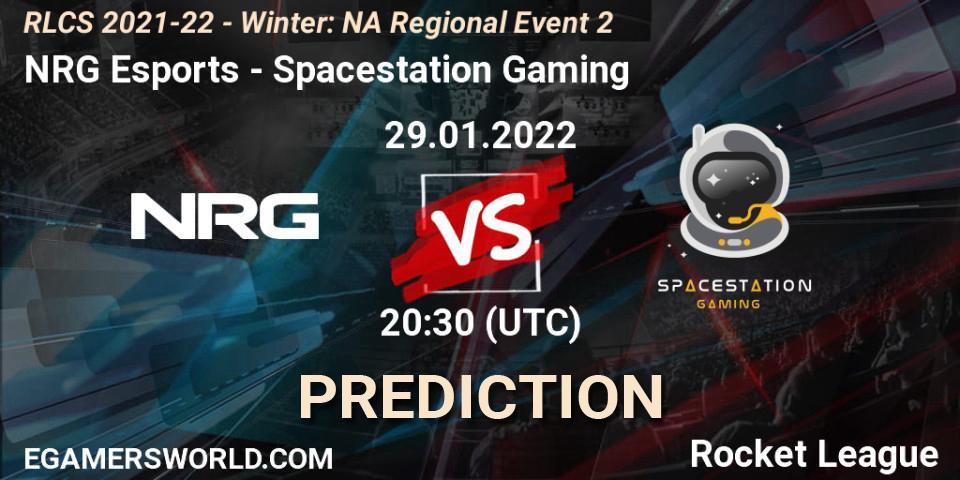 Prognoza NRG Esports - Spacestation Gaming. 29.01.2022 at 21:00, Rocket League, RLCS 2021-22 - Winter: NA Regional Event 2
