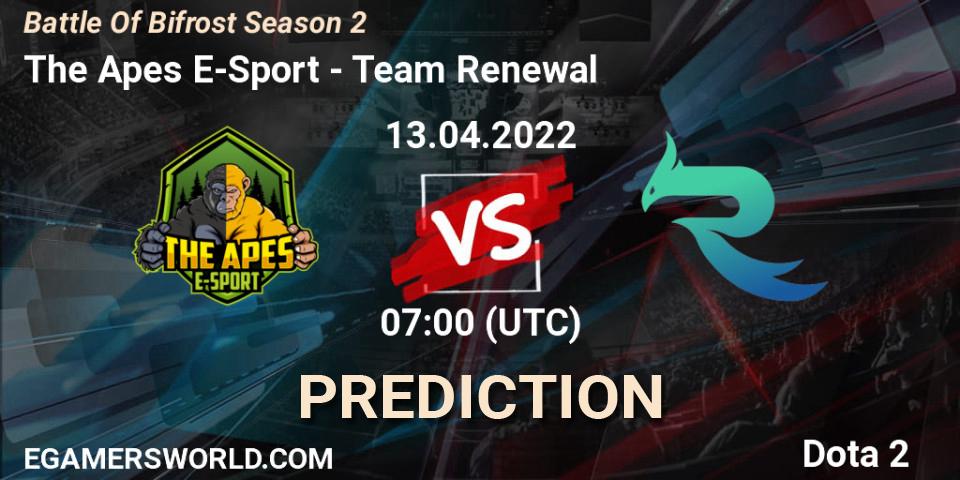 Prognoza The Apes E-Sport - Team Renewal. 13.04.2022 at 07:00, Dota 2, Battle Of Bifrost Season 2