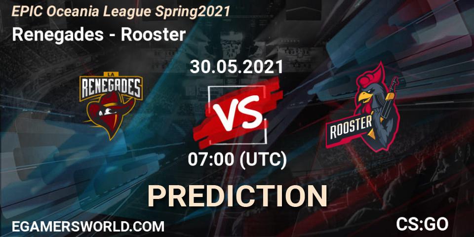 Prognoza Renegades - Rooster. 30.05.2021 at 07:00, Counter-Strike (CS2), EPIC Oceania League Spring 2021