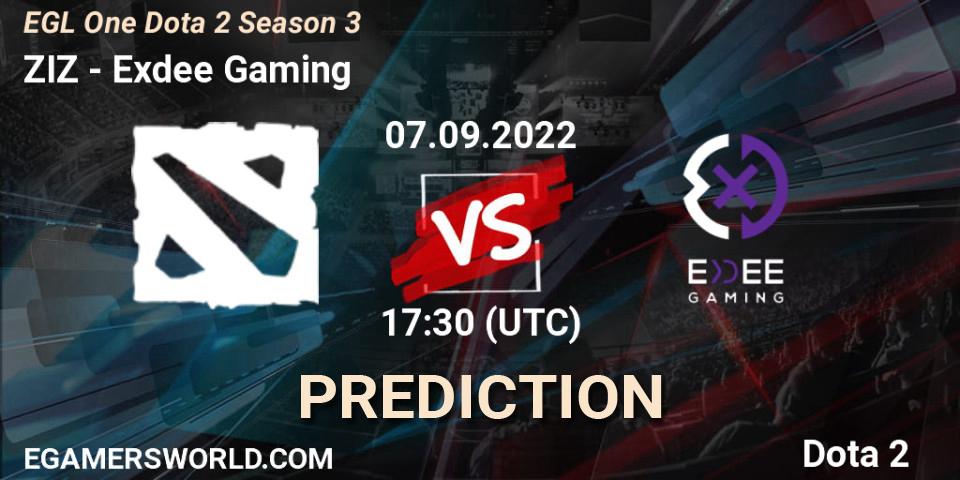 Prognoza ZIZ - Exdee Gaming. 09.09.2022 at 17:01, Dota 2, EGL One Dota 2 Season 3