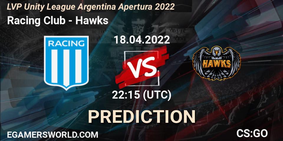 Prognoza Racing Club - Hawks. 27.04.22, CS2 (CS:GO), LVP Unity League Argentina Apertura 2022