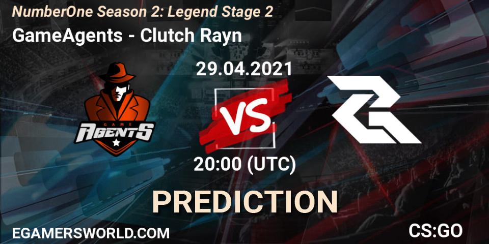 Prognoza GameAgents - Clutch Rayn. 29.04.2021 at 20:00, Counter-Strike (CS2), NumberOne Season 2: Legend Stage 2