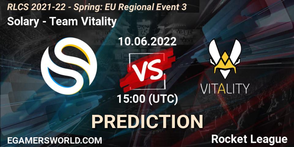 Prognoza Solary - Team Vitality. 10.06.2022 at 15:00, Rocket League, RLCS 2021-22 - Spring: EU Regional Event 3