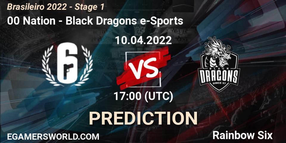 Prognoza 00 Nation - Black Dragons e-Sports. 10.04.2022 at 17:00, Rainbow Six, Brasileirão 2022 - Stage 1