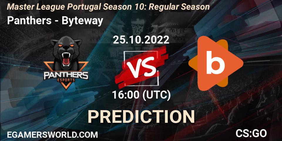 Prognoza Panthers - Byteway. 25.10.22, CS2 (CS:GO), Master League Portugal Season 10: Regular Season