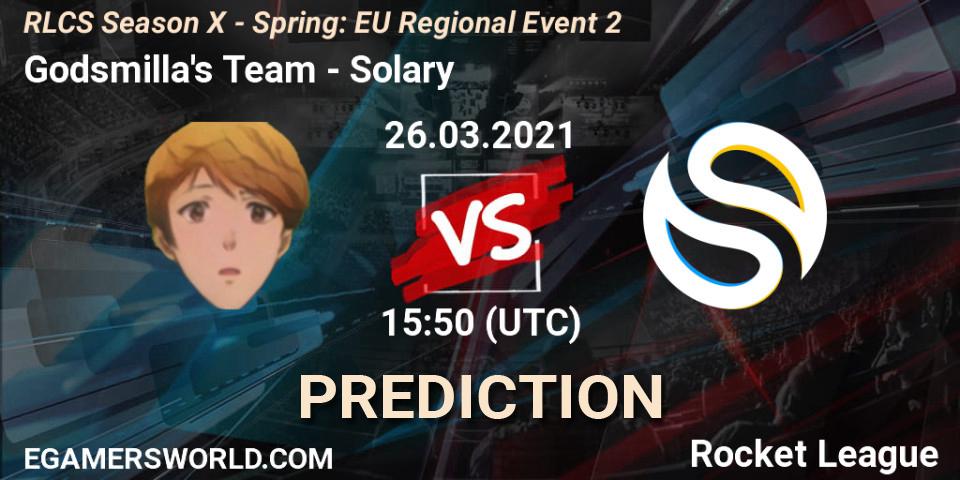 Prognoza Godsmilla's Team - Solary. 26.03.2021 at 15:50, Rocket League, RLCS Season X - Spring: EU Regional Event 2