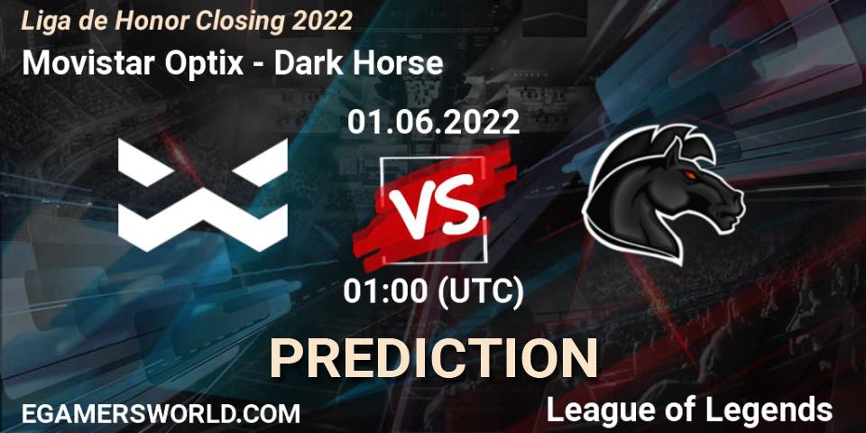Prognoza Movistar Optix - Dark Horse. 01.06.22, LoL, Liga de Honor Closing 2022
