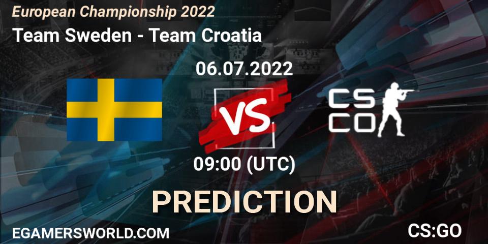 Prognoza Team Sweden - Team Croatia. 06.07.2022 at 10:10, Counter-Strike (CS2), European Championship 2022