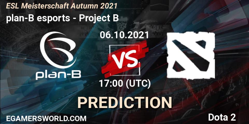 Prognoza plan-B esports - Project B. 04.10.2021 at 19:02, Dota 2, ESL Meisterschaft Autumn 2021
