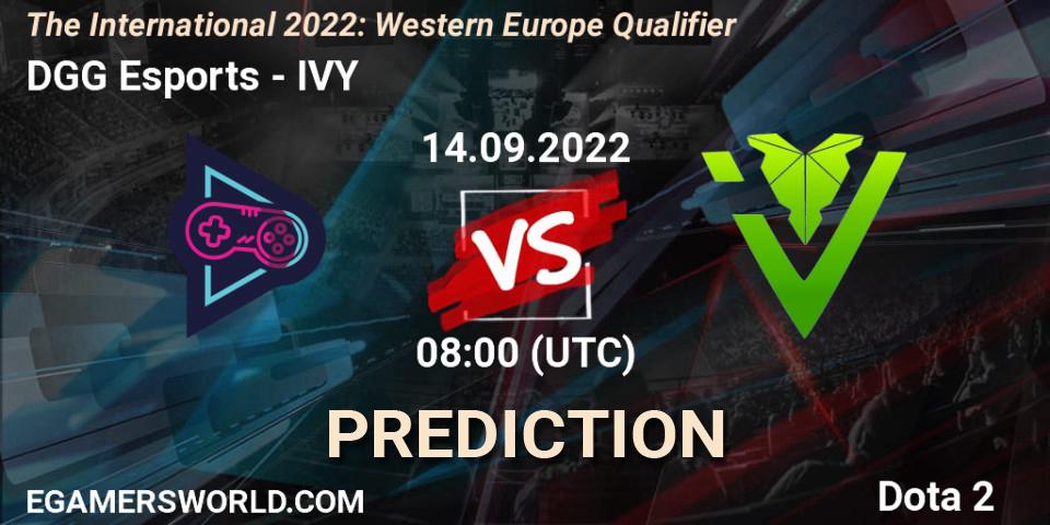 Prognoza DGG Esports - IVY. 14.09.2022 at 08:01, Dota 2, The International 2022: Western Europe Qualifier