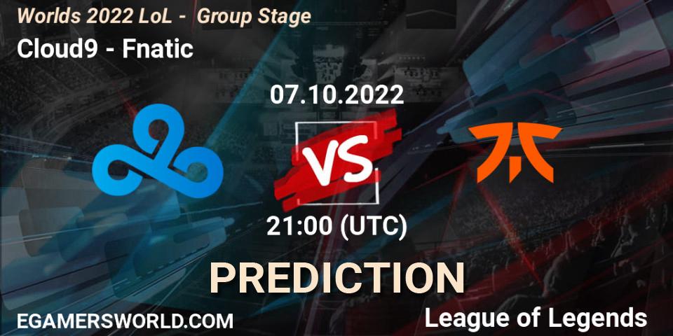 Prognoza Cloud9 - Fnatic. 07.10.2022 at 21:00, LoL, Worlds 2022 LoL - Group Stage