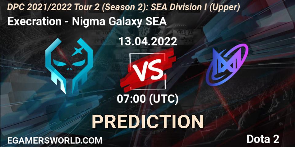Prognoza Execration - Nigma Galaxy SEA. 13.04.2022 at 07:00, Dota 2, DPC 2021/2022 Tour 2 (Season 2): SEA Division I (Upper)