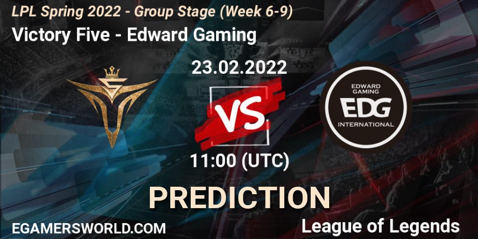 Prognoza Victory Five - Edward Gaming. 23.02.22, LoL, LPL Spring 2022 - Group Stage (Week 6-9)