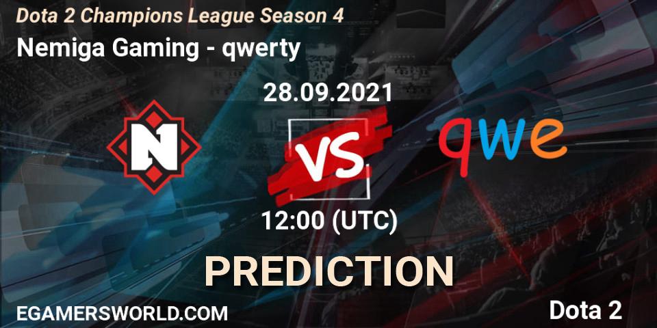 Prognoza Nemiga Gaming - qwerty. 28.09.2021 at 12:01, Dota 2, Dota 2 Champions League Season 4