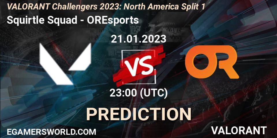 Prognoza Squirtle Squad - OREsports. 21.01.2023 at 23:00, VALORANT, VALORANT Challengers 2023: North America Split 1