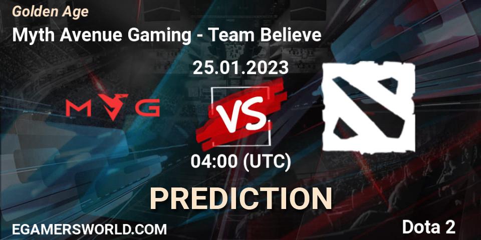 Prognoza Myth Avenue Gaming - Team Believe. 25.01.2023 at 04:19, Dota 2, Golden Age
