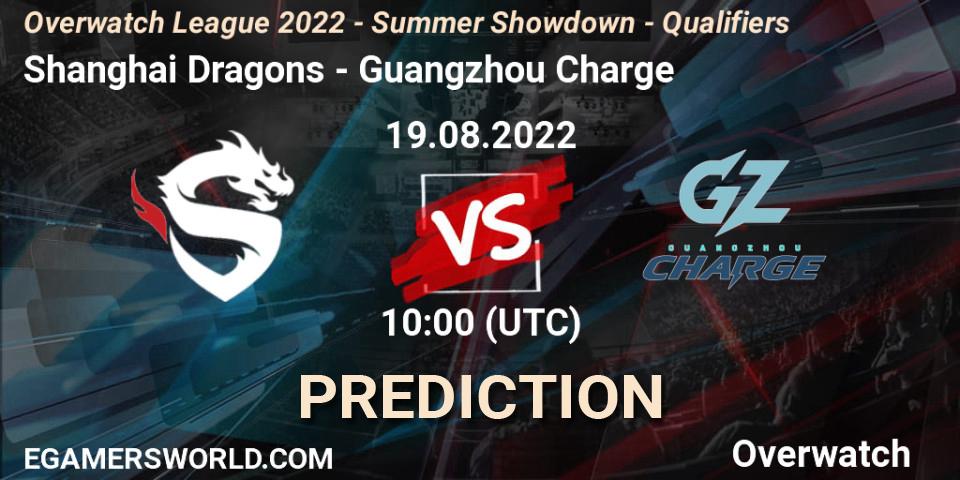Prognoza Shanghai Dragons - Guangzhou Charge. 19.08.2022 at 10:00, Overwatch, Overwatch League 2022 - Summer Showdown - Qualifiers