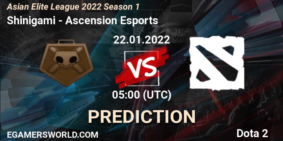 Prognoza Shinigami - Ascension Esports. 22.01.2022 at 05:00, Dota 2, Asian Elite League 2022 Season 1