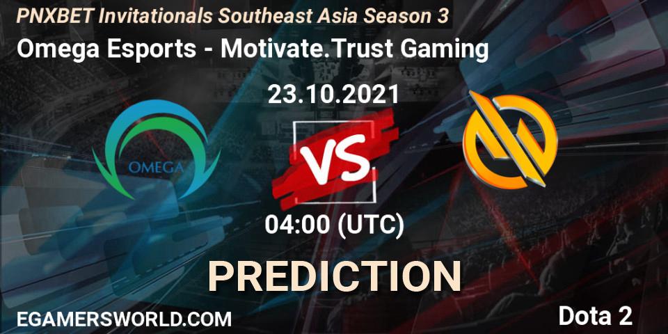 Prognoza Omega Esports - Motivate.Trust Gaming. 23.10.2021 at 04:05, Dota 2, PNXBET Invitationals Southeast Asia Season 3
