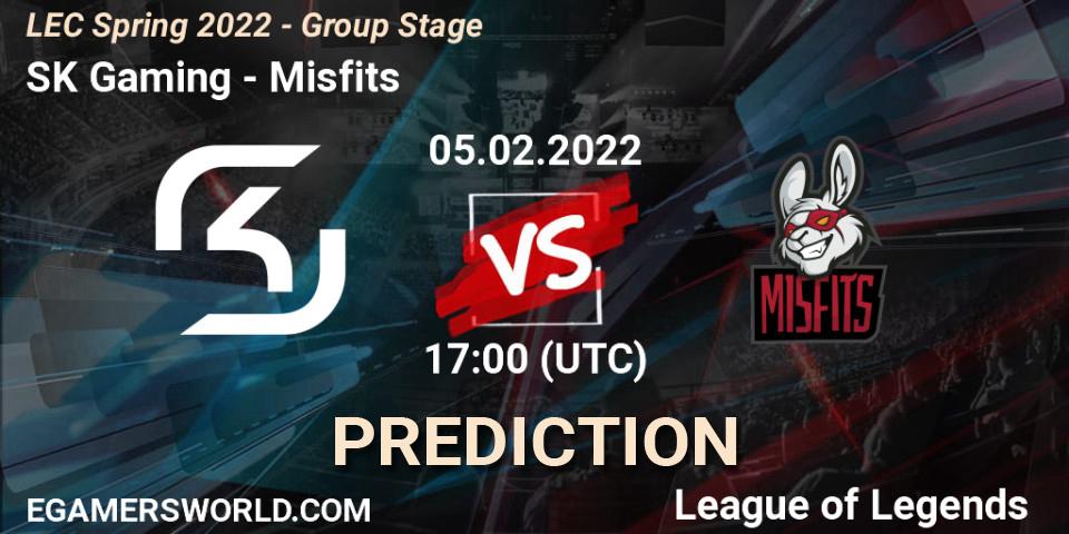 Prognoza SK Gaming - Misfits. 05.02.2022 at 16:00, LoL, LEC Spring 2022 - Group Stage