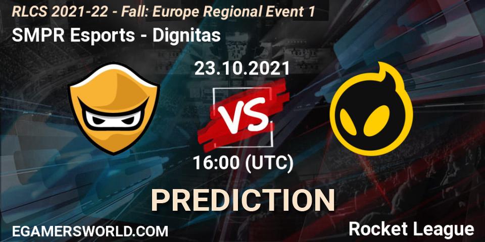 Prognoza SMPR Esports - Dignitas. 23.10.2021 at 16:00, Rocket League, RLCS 2021-22 - Fall: Europe Regional Event 1