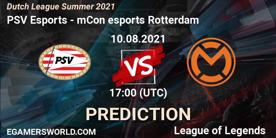 Prognoza PSV Esports - mCon esports Rotterdam. 10.08.2021 at 17:00, LoL, Dutch League Summer 2021
