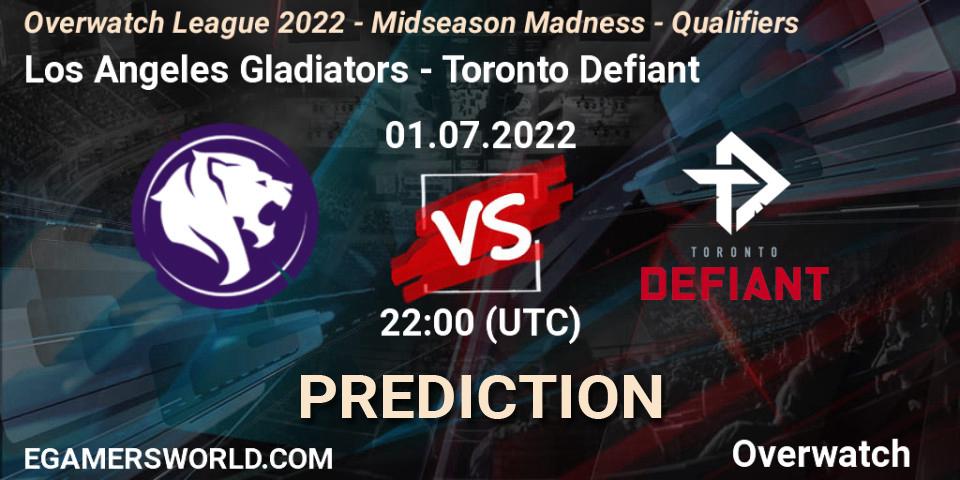 Prognoza Los Angeles Gladiators - Toronto Defiant. 01.07.2022 at 22:30, Overwatch, Overwatch League 2022 - Midseason Madness - Qualifiers