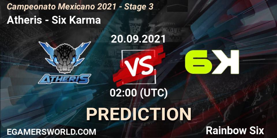 Prognoza Atheris - Six Karma. 20.09.2021 at 01:00, Rainbow Six, Campeonato Mexicano 2021 - Stage 3