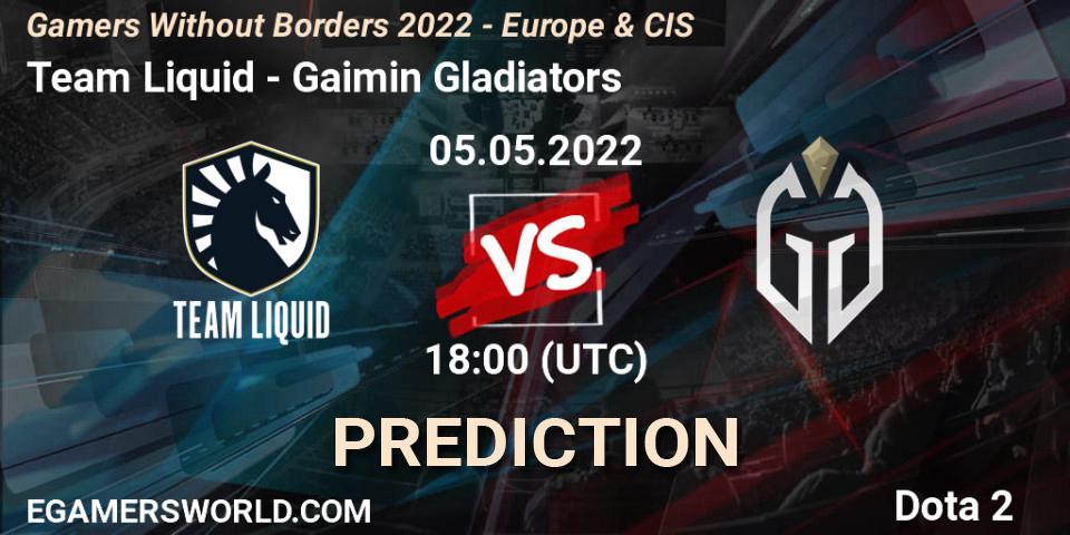 Prognoza Team Liquid - Gaimin Gladiators. 05.05.2022 at 17:55, Dota 2, Gamers Without Borders 2022 - Europe & CIS