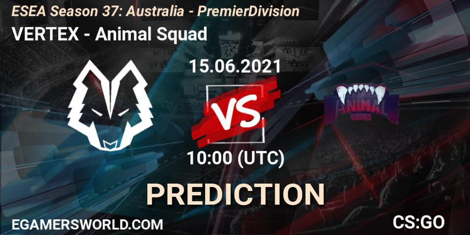 Prognoza VERTEX - Animal Squad. 15.06.2021 at 10:00, Counter-Strike (CS2), ESEA Season 37: Australia - Premier Division