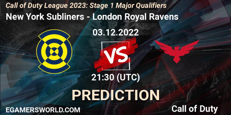 Prognoza New York Subliners - London Royal Ravens. 03.12.2022 at 21:30, Call of Duty, Call of Duty League 2023: Stage 1 Major Qualifiers