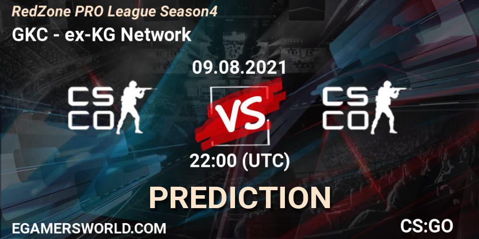 Prognoza GKC - ex-KG Network. 09.08.2021 at 22:00, Counter-Strike (CS2), RedZone PRO League Season 4