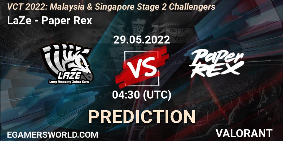Prognoza LaZe - Paper Rex. 29.05.2022 at 04:30, VALORANT, VCT 2022: Malaysia & Singapore Stage 2 Challengers