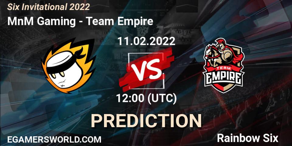 Prognoza MnM Gaming - Team Empire. 11.02.22, Rainbow Six, Six Invitational 2022