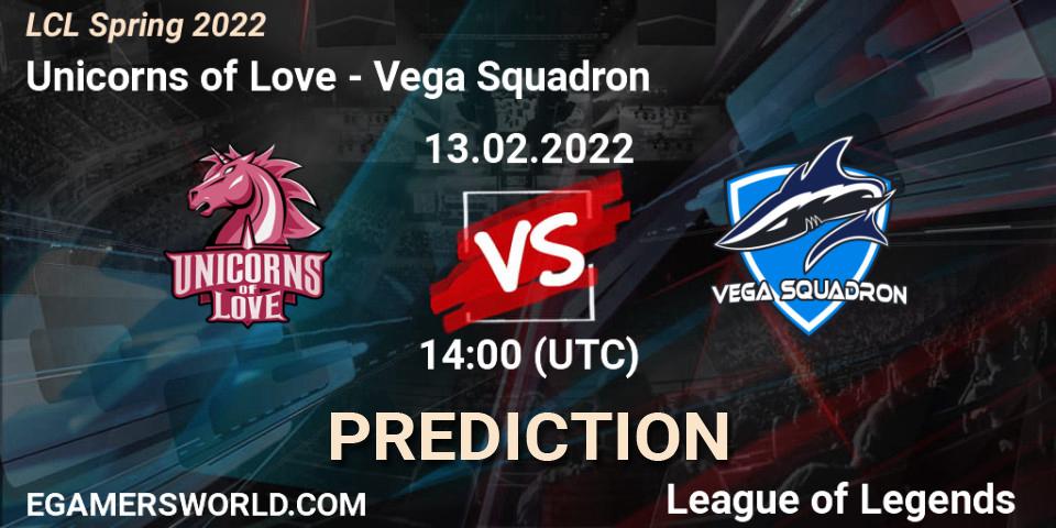 Prognoza Unicorns of Love - Vega Squadron. 13.02.2022 at 14:00, LoL, LCL Spring 2022