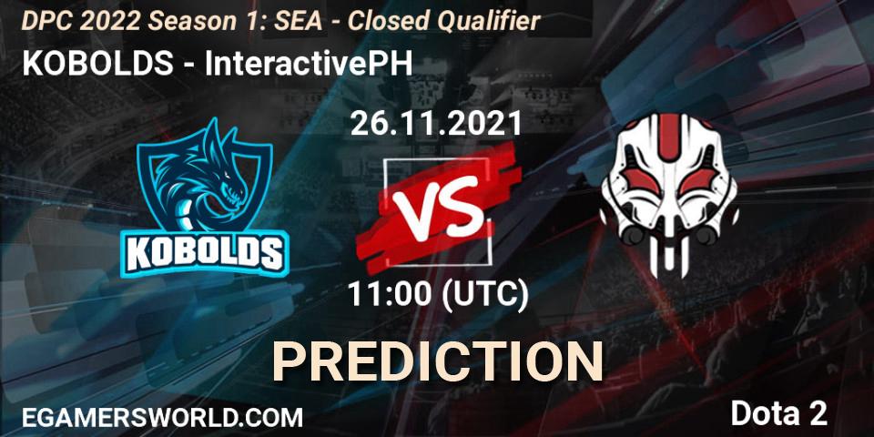Prognoza KOBOLDS - InteractivePH. 26.11.2021 at 10:47, Dota 2, DPC 2022 Season 1: SEA - Closed Qualifier