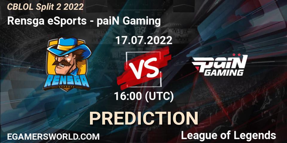Prognoza Rensga eSports - paiN Gaming. 17.07.22, LoL, CBLOL Split 2 2022