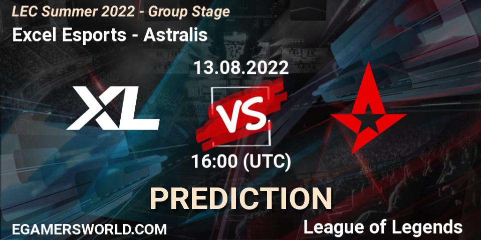 Prognoza Excel Esports - Astralis. 14.08.2022 at 15:00, LoL, LEC Summer 2022 - Group Stage